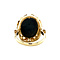 vintage Gouden ring met hematiet 14 krt
