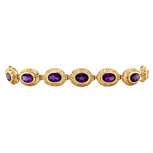 Gouden armband met amethist 14 krt