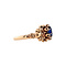 vintage Ring with garnet and glass doublet and rose diamond 9 krt