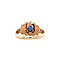 vintage Ring with garnet and glass doublet and rose diamond 9 krt