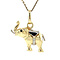 vintage Gouden olifant hanger met saffier 14 krt