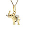vintage Gouden olifant hanger met saffier 14 krt