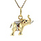 vintage Gouden olifant hanger met saffier 14 krt