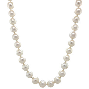 Pearl necklace with gold clasp 14 krt