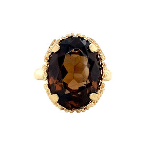 Gold ring with colored stone 14 kt