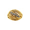 vintage Gold row ring with diamond 18 kt