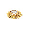 vintage Gold brooch with zirconia 14 krt