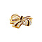 vintage Golden bow brooch with ruby and diamond 18 kt