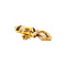 vintage Gold bow brooch with ruby and diamonds 18 krt