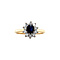 vintage Gouden ring met saffier en diamant 14 krt