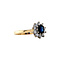 vintage Gouden ring met saffier en diamant 14 krt