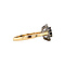 vintage Gouden ring met saffier en diamant 14 krt