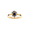 vintage Gouden ring met saffier en diamant 14 krt