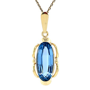 Gold pendant with spinel 14 krt