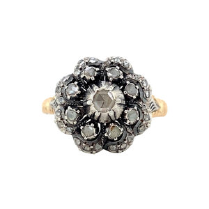 Gold ring with rose diamond 14 krt/925