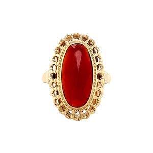Gold ring with carnelian 14 ct