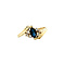 vintage Gouden ring met saffier en diamant 14 krt