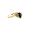 vintage Gouden ring met saffier en diamant 14 krt