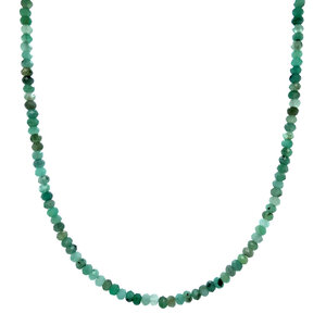 Emerald necklace with gold clasp 14 krt