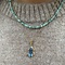 vintage Emerald necklace with gold clasp 14 krt