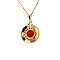 vintage Gouden vintage entourage hanger met bloedkoraal 14 krt
