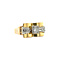 vintage Tricolour gold ring with bow with diamonds 18 krt 950