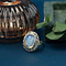 vintage Gouden entourage ring met kleursteen en roosdiamant 18 krt/925