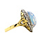 vintage Gold ring with coloured stone and rose diamond 18 krt/925