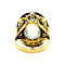 vintage Gold ring with coloured stone and rose diamond 18 krt/925