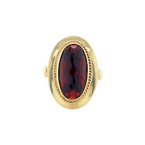 Gold ring with garnet 14 krt