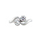 vintage Witgouden slagring met diamant 14 krt