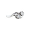 vintage Witgouden slagring met diamant 14 krt