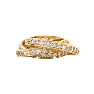 Gold alliance ring with diamonds 14 krt