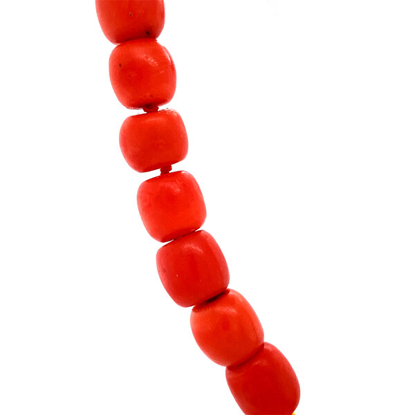 vintage Bloedkoraal collier met gouden sluiting 47 cm 14 krt