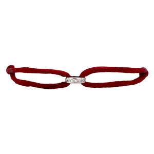 Bracelet with white gold link with diamonds 14 krt