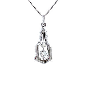 White gold pendant with diamonds 14 krt