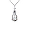 vintage White gold pendant with diamonds 14 krt