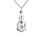 vintage White gold pendant with diamonds 14 krt