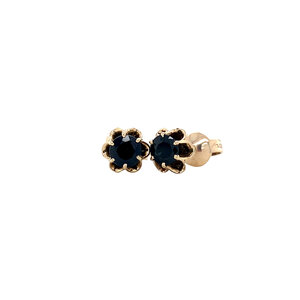 Gold ear studs with sapphire 14 krt