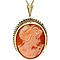 vintage Gold pendant with cameo 14 kt