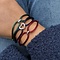 vintage Bracelet with white gold link with diamonds 18 krt