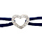 vintage Satin bracelet with vintage white gold link with diamond 18 kt