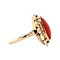 vintage Gouden ring met bloedkoraal 14 krt