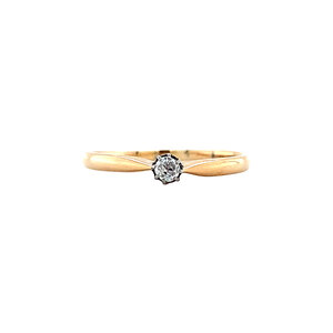 Gold ring with diamonds 14 krt/900