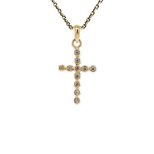 Gold cross pendant with diamond 14 krt