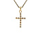 vintage Gouden kruis hanger met diamant 14 krt