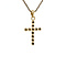 vintage Gouden kruis hanger met diamant 14 krt