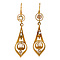 vintage Gold earrings with pearl and diamond 18 kt