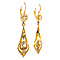 vintage Gold earrings with pearl and diamond 18 kt