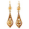 vintage Gold earrings with pearl and diamond 18 kt